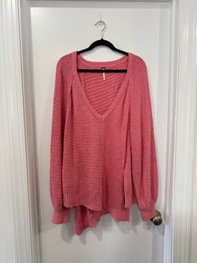 Free People West Coast Asymmetrical Pink Sweater